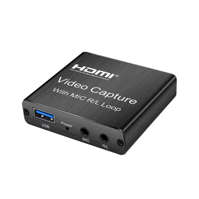 Carte capture HDMI 1080P 60fps Screen Recorder Game Streamer Device USB3.0 Noir