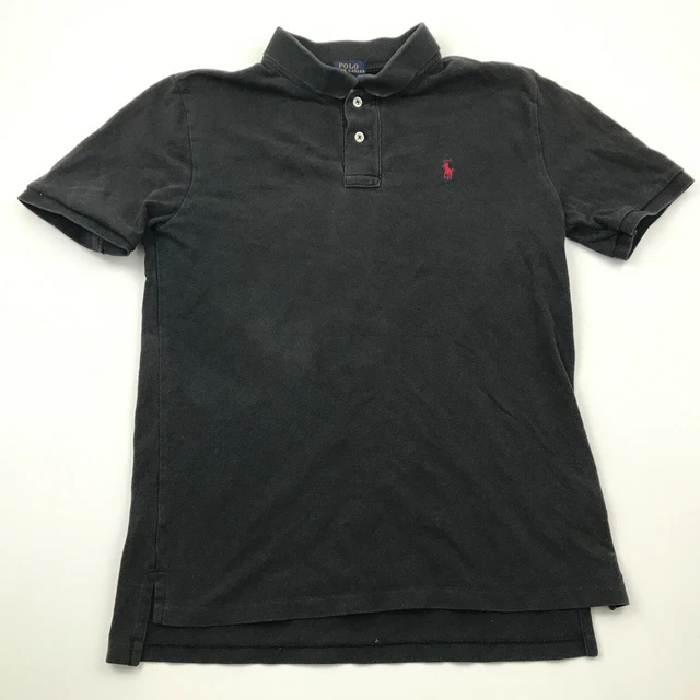 Ralph Lauren Polo Ragazzi Taglia XL 18 - 20 Nero Suoneria Manica Corta
