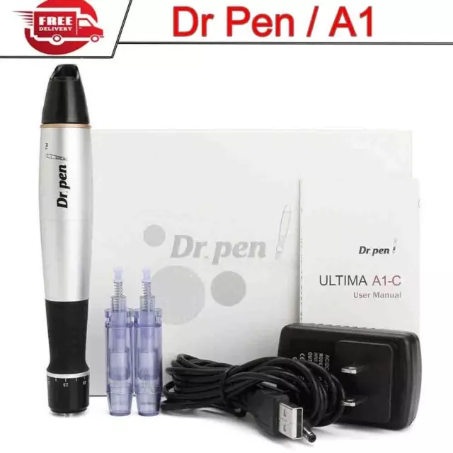 Electric Collagen Dr Pen A1 Derma Kit Microneedle 2 Needles Cartridges Dermapen