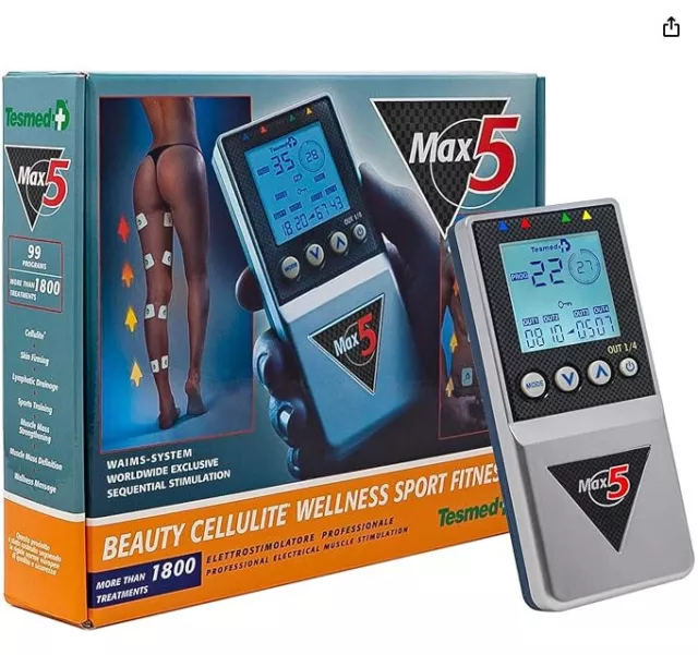 elettrostimolatore tesmed Muscolare Max5-4 canali -Batteria Ricaricabile- tonifi