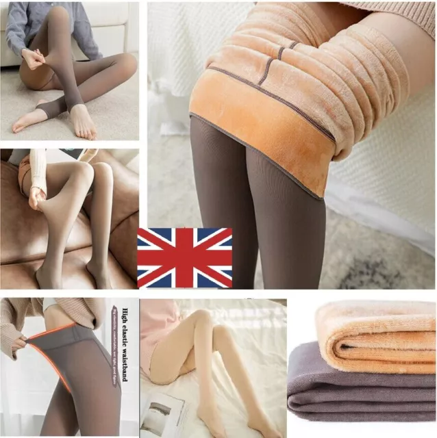 Women Thick Warm Winter Double Lined Stretch Thermal Fleece Tights Pantyhose