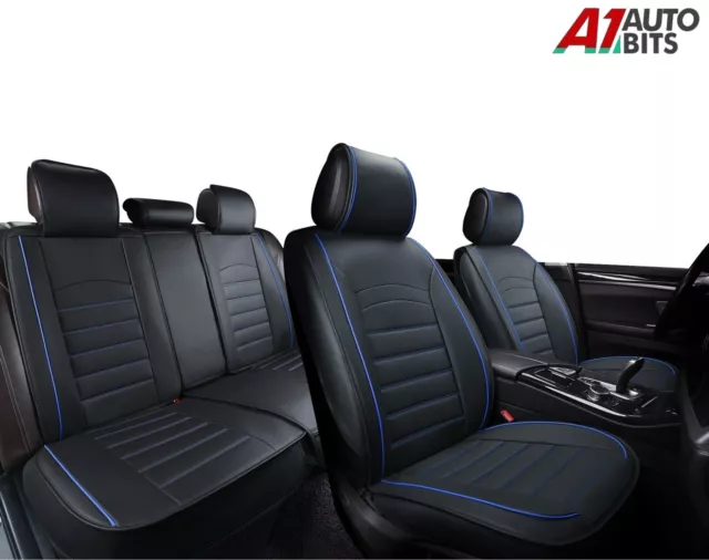 Blue Black PU Leather Full Set Car Seat Covers For Ford Focus Mondeo Fiesta