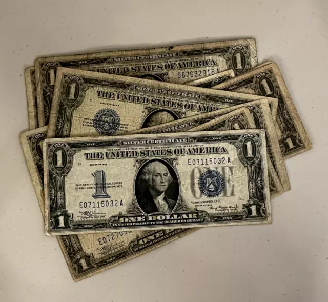 $1 Funny Back Bank Note Bill Currency Blue Seal Silver Certificate 1928 1934