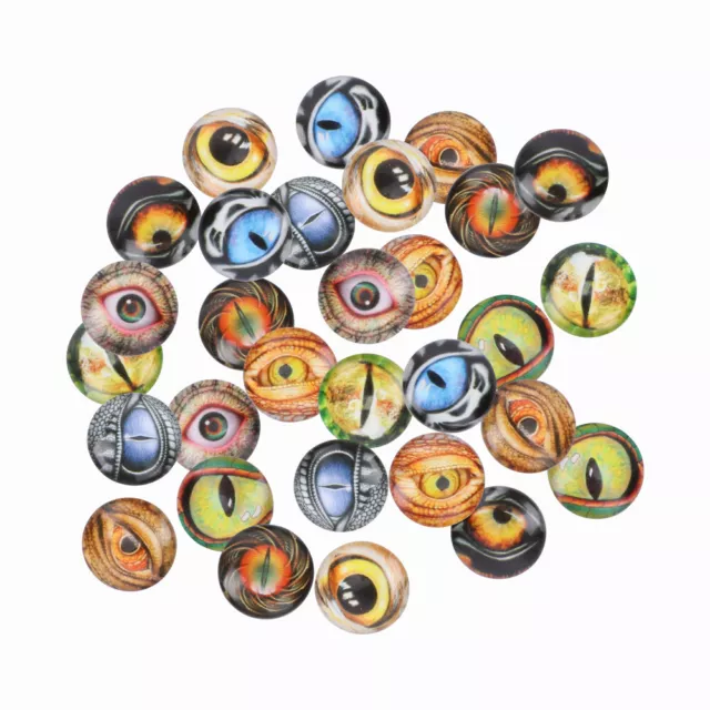 100 Pcs Fridge Patch Decor Jewelry Supplies Round Glass Cabochons Ornaments