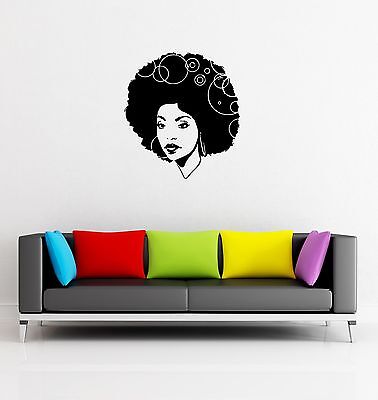 Beautiful African Woman Curly Hair Sexy Art Decor Wall Mural Vinyl Sticker M449