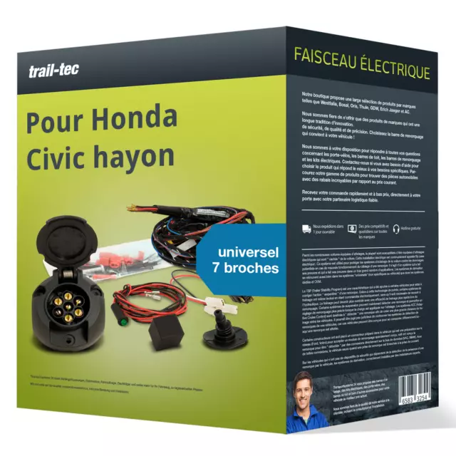 Faisceau universel 7 broches pour HONDA Civic hayon V EG3/4/6 EH5 trail-tec TOP