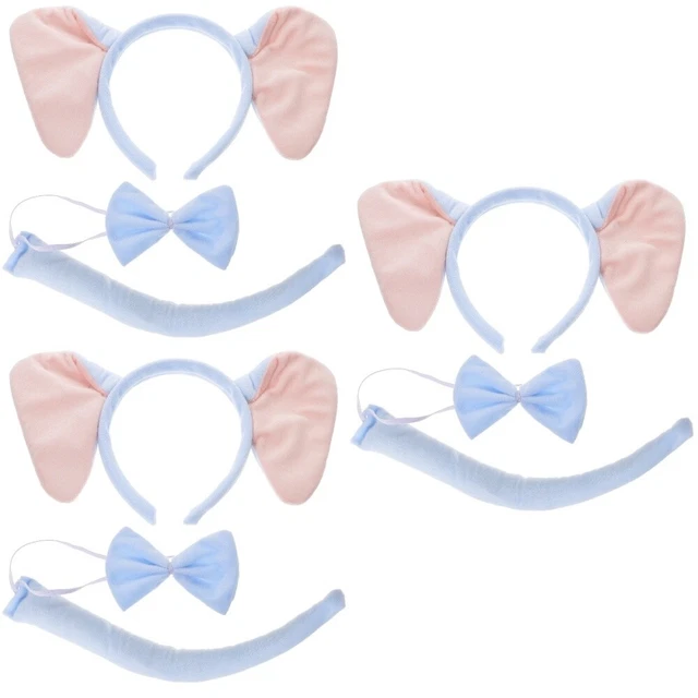 3 Sets Déguisement D'éléphant Bandeau Oreille D'éléphant Bandeaux Enfants Adulte