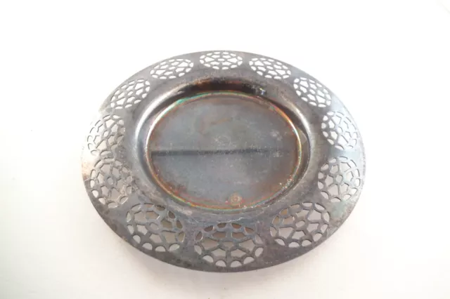 Oneida Silversmith Small Dish Plate Candle Holder Wheel Flower