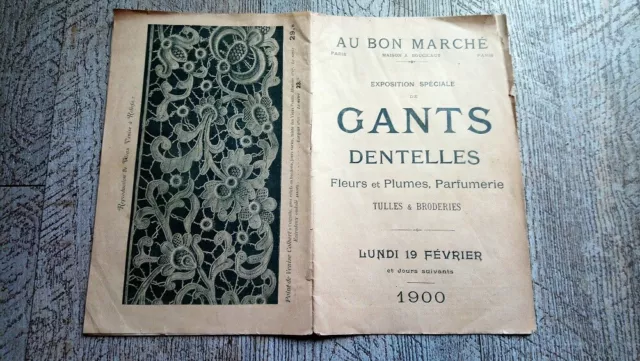 catalogue ancien au bon marché paris 1900 exposition gants dentelle fleurs plume