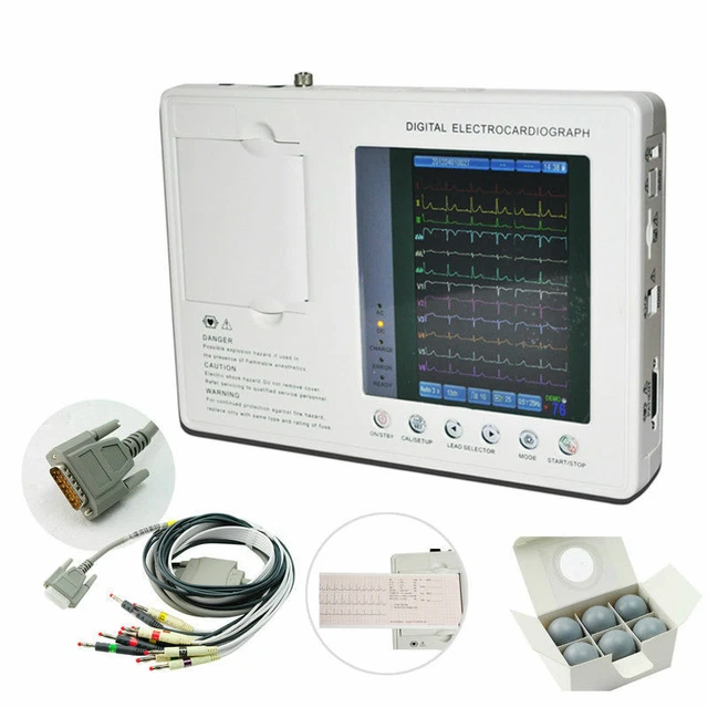 Ecg Machine Include 7& 3-CHANNEL 12-LEAD ECG EKG Machine Electrocardiography with ...