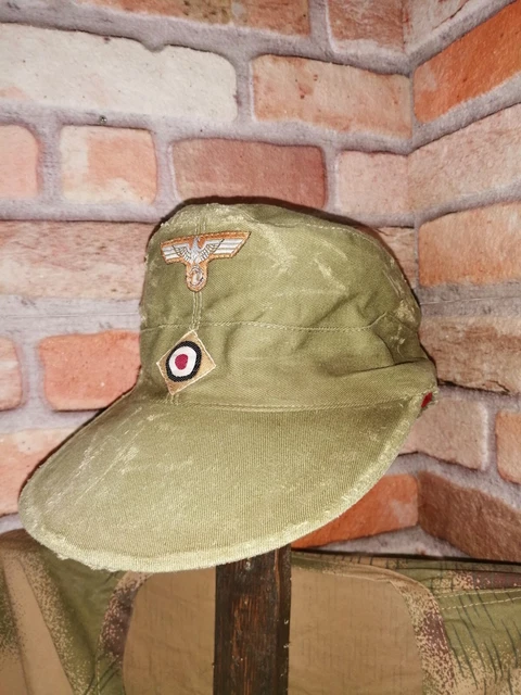 Afrikakorps, Suedfront Feldmütze Oliv Leinen Entnazifiert!!!