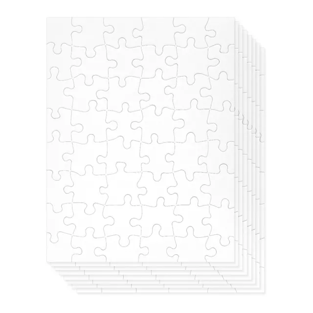 10 Set Blank Puzzles to Draw On, Sublimation Jigsaws Puzzle DIY Craft A4  120 Pcs