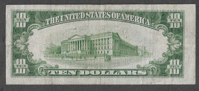 FR. 1704 Ten Dollars ($10) Series of 1934C Blue Seal Silver Certificate 2