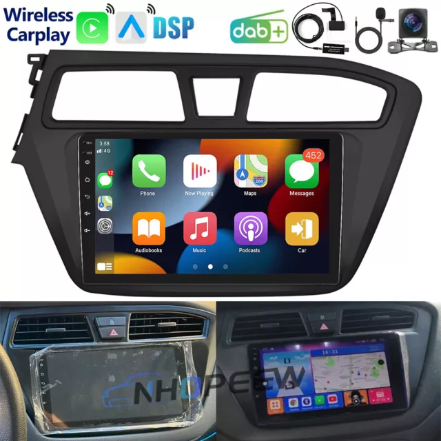 DAB+ Apple Carplay Android 13 Autoradio GPS NAVI 32GB Für Hyundai I20 2015-2018