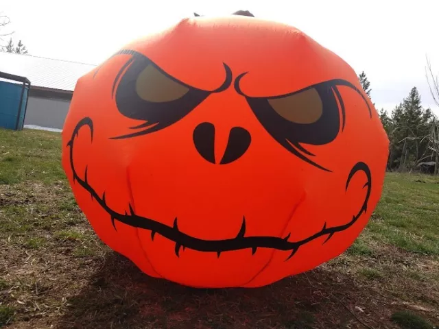 Halloween Pumpkin Airblown Inflatable REAPER Jack-O-Lantern LED Gemmy 3 Ft WORKS