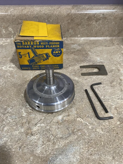 Vintage Barron Multi Purpose Rotary Wood Planer For Drill Press Attachment