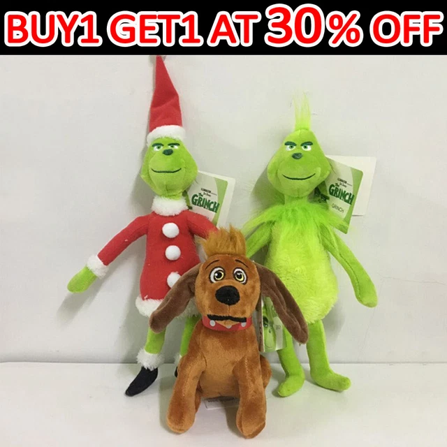 3pcs Grinch Plush Doll 12" How the Grinch Stole Christmas Kids Stuffed Toys Gift