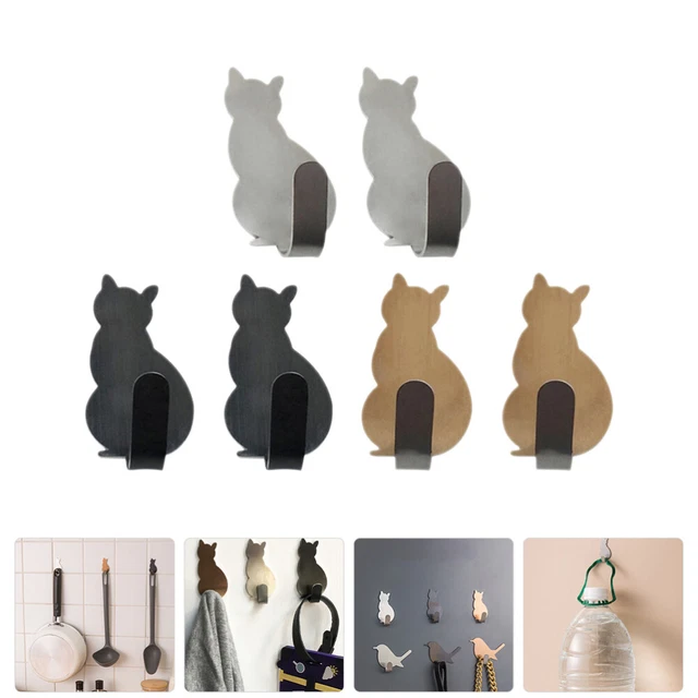 6 Pcs Wall Hanging Storage Hook Metal Hanger Wall Mounted Hooks Stainless Steel