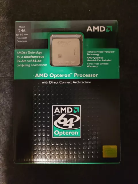 RETAIL BOXED - NEW & SEALED AMD OPTERON 246 OSA246BLBOX 2.0GHz / 1M 940 RARE CPU