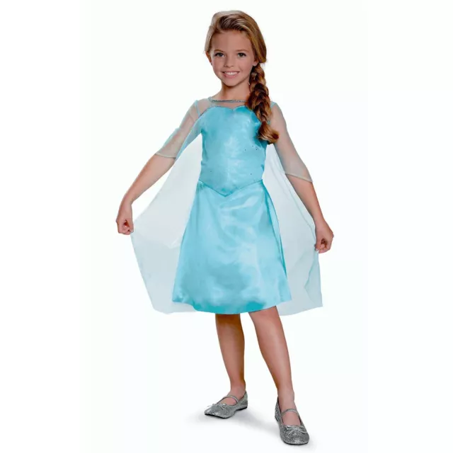 Costume ufficiale Disney Frozen Elsa bambini ragazze blu principessa abito elegante