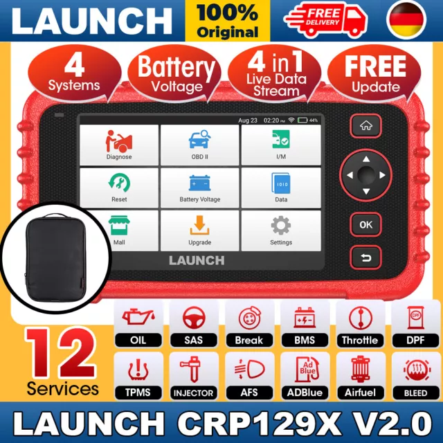 2024 LAUNCH CRP129X V2.0 KFZ Diagnosegerät Profi OBD2 Scanner Fehlerauslesegerät