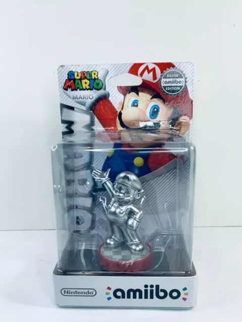 Silver Mario Edition Amiibo Nintendo Super Mario Bros. BNIB Rare Free Post New