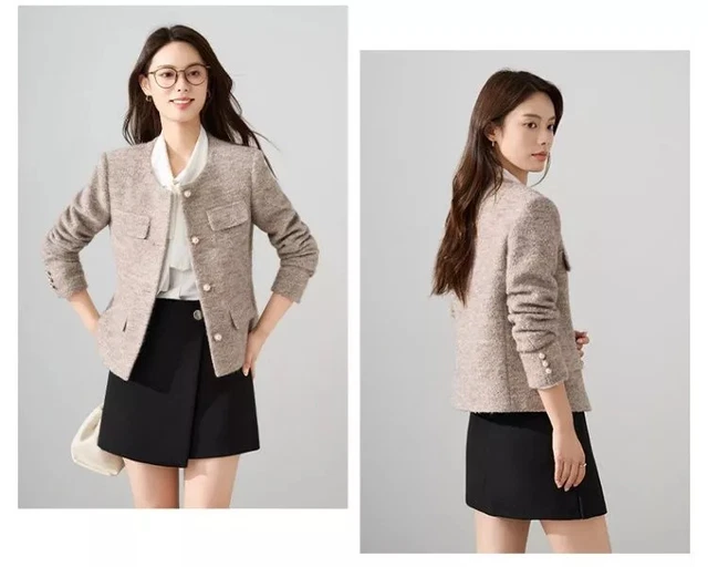 Manteau Vintage Claude Havrey Pour Femme - Taille 44, Couleur Bleu/gris - Occasion Très Bon état
