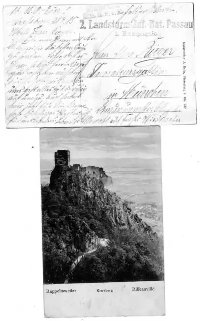 Feldpost  - 1. Weltkrieg auf AK Rappoltsweiler/ Giersb. vom 21.4.1915  ( 23963 )