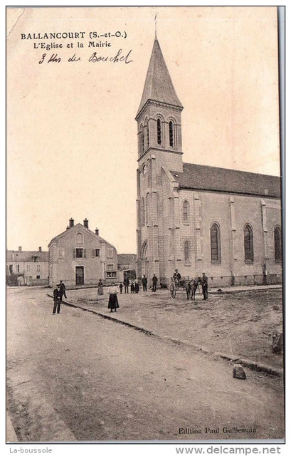 91 BALLANCOURT - l'eglise et la mairie