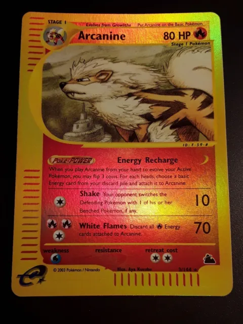 Arcanine 3/144 Skyridge Reverse Holo Pokemon Card