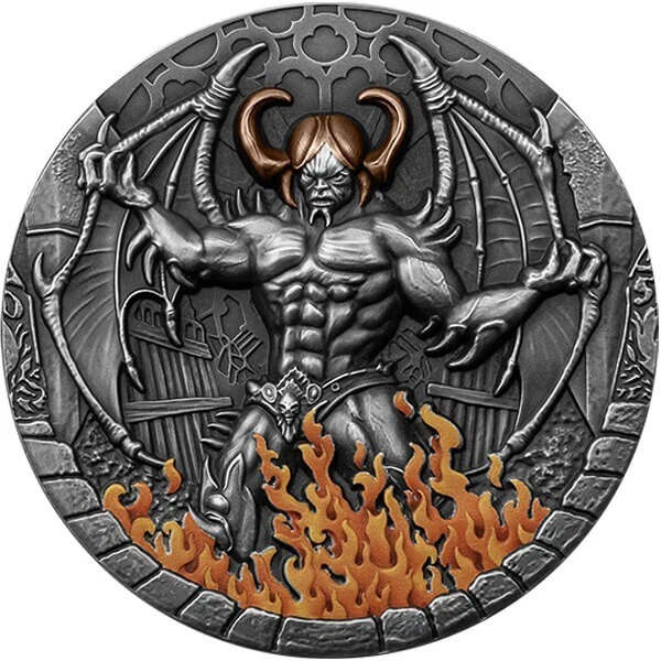 Beelzebub 2 oz Antique finish Silver Coin 2000 Francs CFA Cameroon 2021