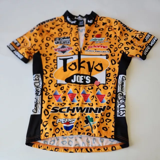 VINTAGE Tokyo Joe's Schwinn Cycle Jersey Size Large Leopard print 3/4 Zip VINTAGE Tokyo Joe's Schwinn Cycle Jersey Size Large Leopard print 3/4 Zip