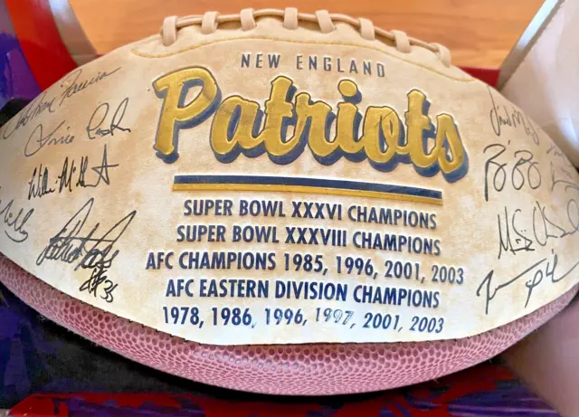 2003 Super Bowl Champions NFL New England Patriots Team Signed Football, Ltd 10K