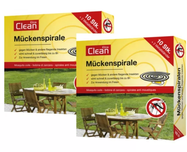 Repelente de mosquitos 20 espirales citronela con 4 soportes de metal de 125 mm