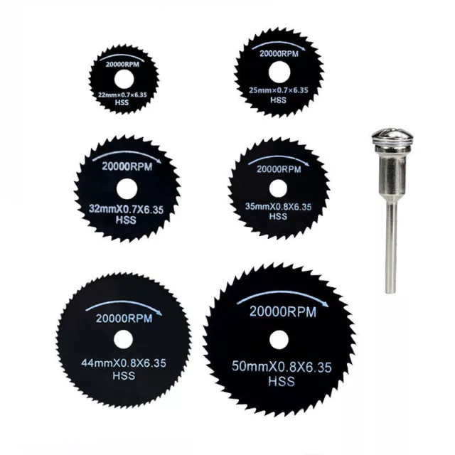 7X HSS Circular Saw Blade Disc Set Mini Drill Rotary Tool Wood Cutting Blade UK 2