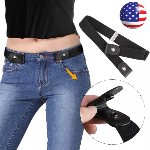 Buckle Free Elastic Invisible Waist Belt for Jeans No Bulge Hassle Men Women USA