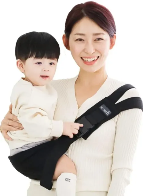 Eslinga GOOSEKET para niños pequeños/original/portabebés de algodón/asiento compacto de cadera/negro bebé