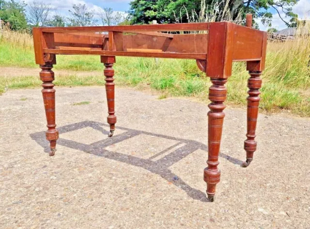 Antique Wooden Writing Table Desk / Hall Table Base - Edwardian Style Mahogany