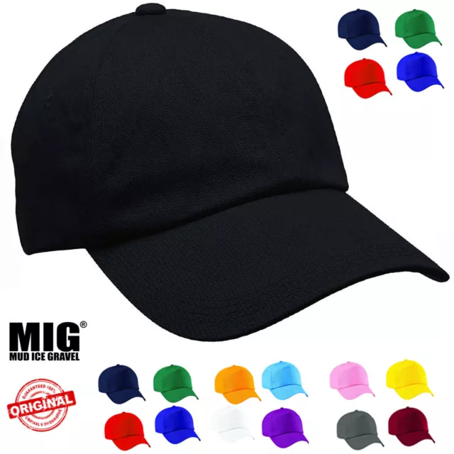 Mens Plain Baseball Caps by MIG - ADJUSTABLE SPORT SUMMER CAP WOMENS PREMIUM HAT
