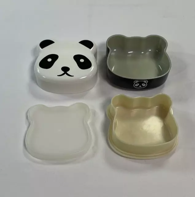 Kotobuki Panda Bento Lunch or Snack Box 4.38 x 4.25 x 3.12 inches VGC 3