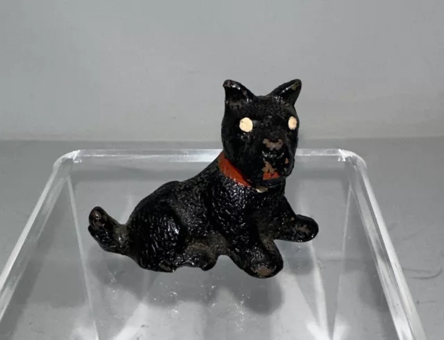 Vtg Cast Iron Scottie Dog Paper Weight Doll House Miniature Possibly Hubley ?