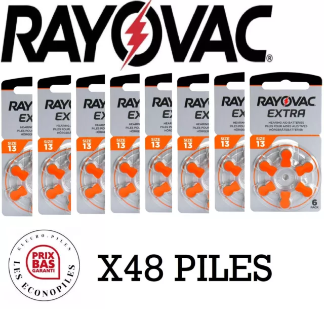 Lot Of 48 Button Batteries Hearing 13 PR48 Rayovac Extra 1.45V Offer Promo