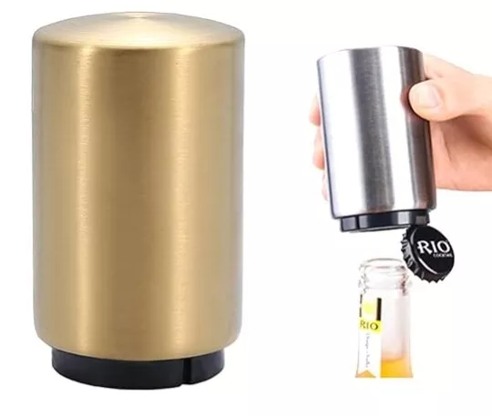 CHICAN Gold Magnetic Beer Bottle Opener, Press Down Automatic Bottle Opener