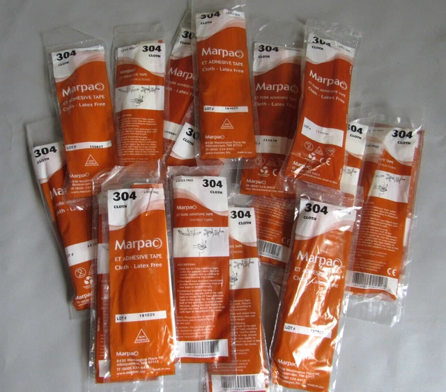 New Marpac 304 ET Tube Adhesive Tape Cloth ~ Lot of 18 Latex Free Sealed