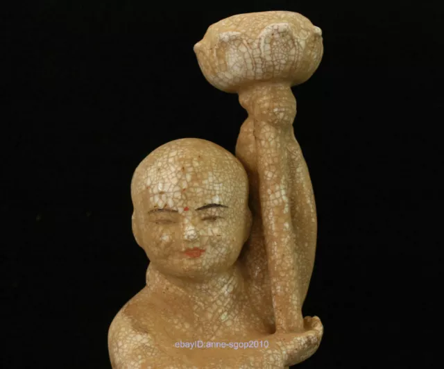 34cm Collect Chinese Tang Sancai Porcelain boy statue ceramics Sculpture 2