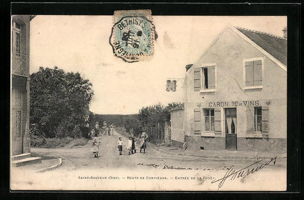 CPA Saint-Sauveur, Route de Compiegne, Entree de la Foret