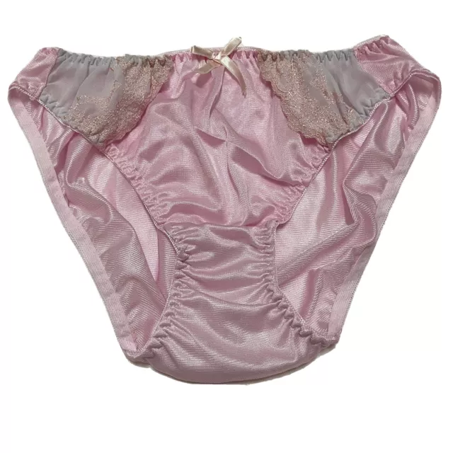 Vintage Panties Nylon Briefs Panty Pink Vtg Lace Bikini Glossy Knicker Rare Sz6 1898 Picclick 