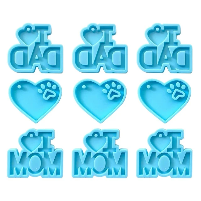 9 PCs Silikonform DIY Mama Geschenk Schlüsselbund Charme Form Schimmel