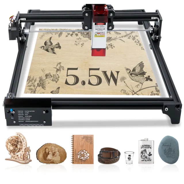 5.5W Actual Output 40w Laser Engraver Machine For Engraving Cutting 40x40cm