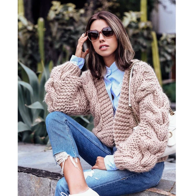 I Love Mr. Mittens Chunky Cable Knit Bomber Cardigan in Taupe Size XS/S I Love Mr. Mittens Chunky Cable Knit Bomber Cardigan in Taupe Size XS/S